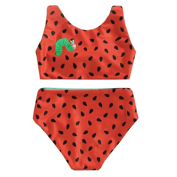 The Very Hungry Caterpillar Swimsuit Bathing Suit Bikini Birthday - Picture 1 of 4